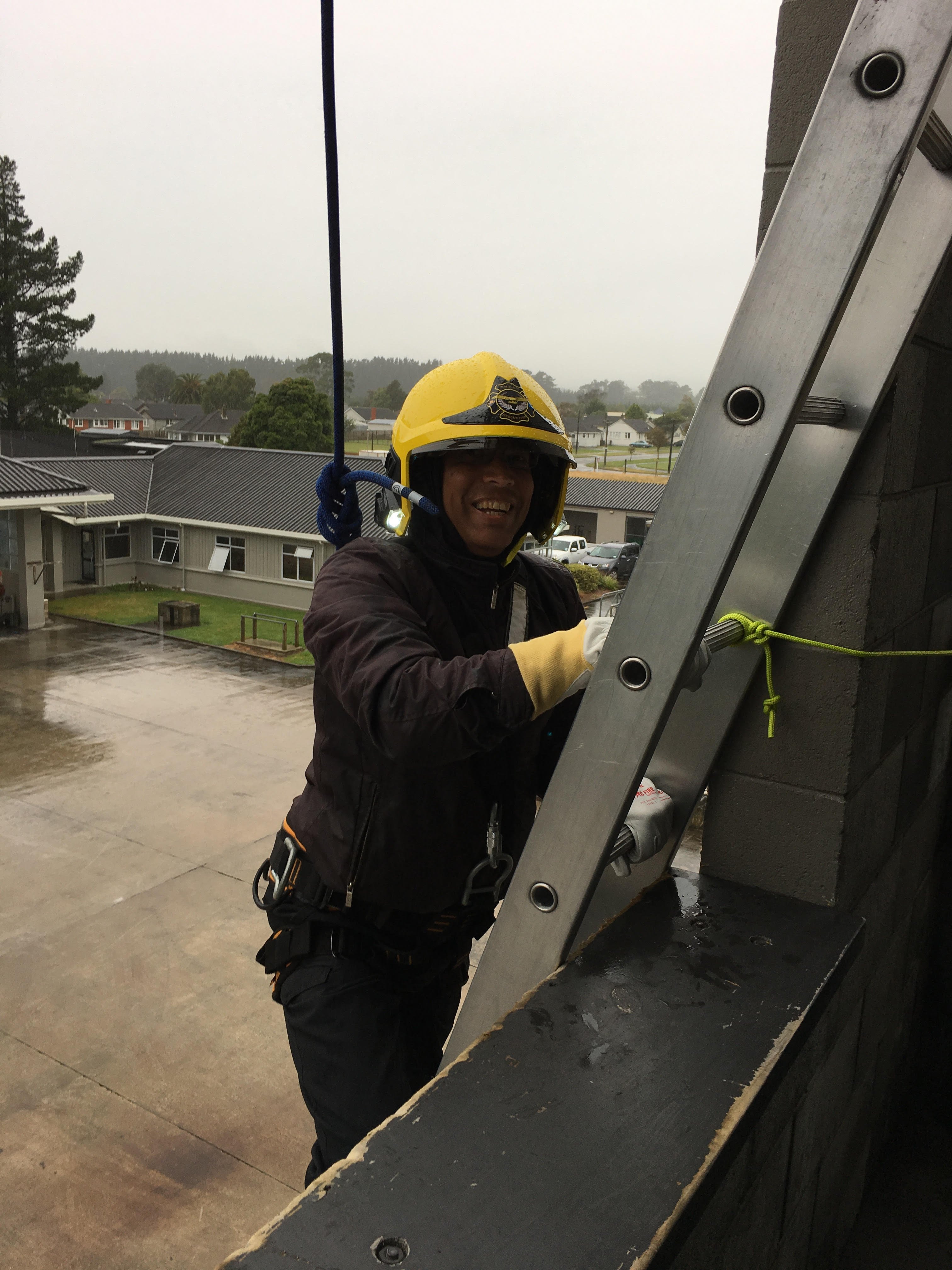 Deepa working at safety at heights